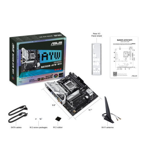 ASUS B650M-AYW WIFI AMD AM5 DDR5 Micro-ATX Motherboard