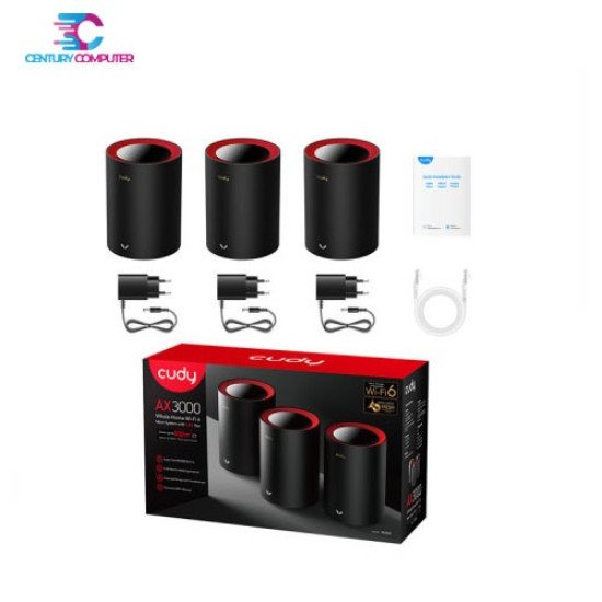 CUDY M3000 3-Pack AX3000 2.5G Dual Band Wi-Fi 6 Mesh System Router