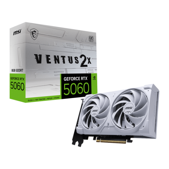 MSI GeForce RTX 5060 8G VENTUS 2X OC WHITE 8GB GDDR7 Graphics Card