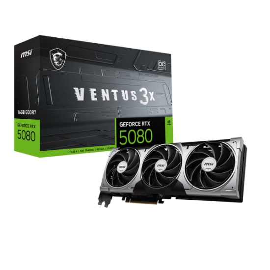 MSI GeForce RTX 5080 16G VENTUS 3X OC 16GB GDDR7 Graphics Card
