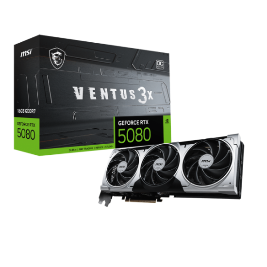 MSI GeForce RTX 5080 16G VENTUS 3X OC PLUS 16GB GDDR7 Graphics Card