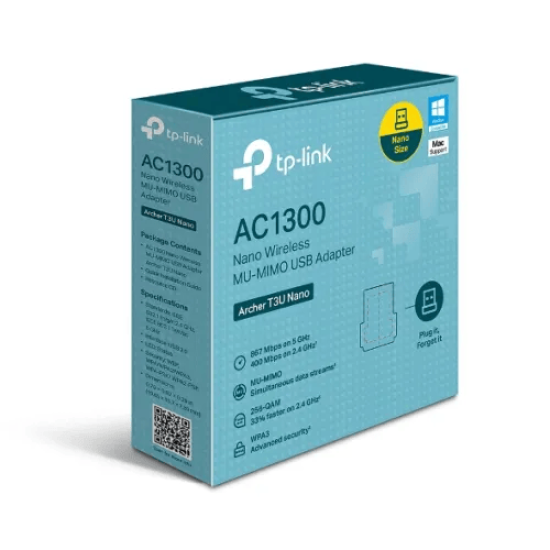 TP-Link Archer T3U Nano AC1300 Dual Band MU-MIMO USB WiFi Adapter