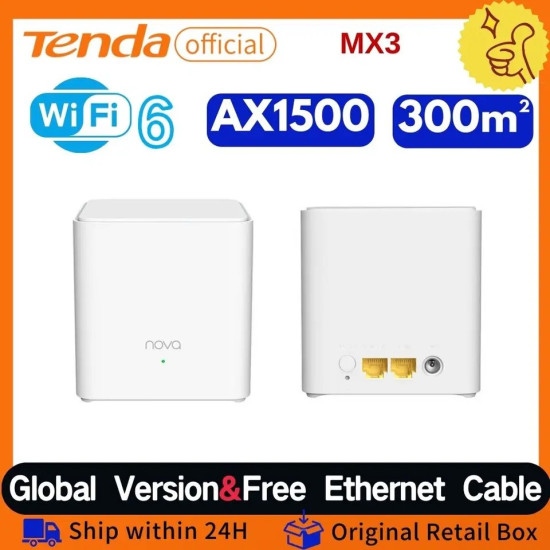 Tenda Nova MX3 2-Pack (AX1500 Dual-Band Wi-Fi 6 Mesh System)