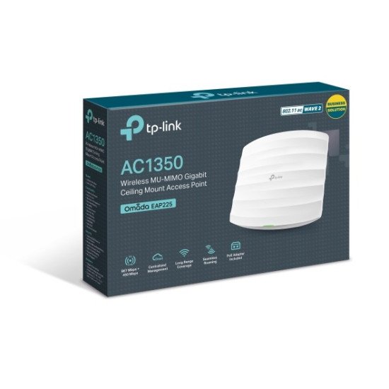 TP-Link EAP225 AC1350 Wireless MU-MIMO Gigabit Ceiling Mount Access Point
